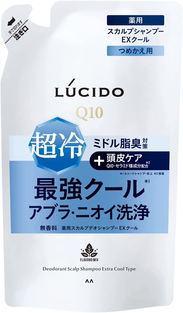Mandom LUCIDO Medicated Scalp Deo Shampoo EX Cool Type [Men\'s Shampoo Scalp Care] Refill 380ml