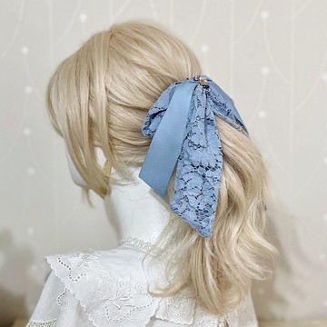 韓式灰藍蕾絲香蕉夾 大腸圈髮圈 馬尾夾 髮夾 相交夾 邊夾 抓夾