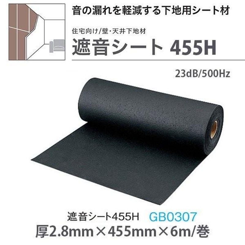 大建工業 DAIKEN 遮音シート 455H GB0307 厚さ2.8mmX455mmX6m/巻 1注文 