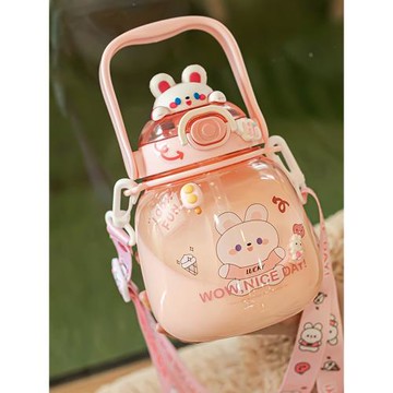 可愛大肚吸管水杯女生高顏值大容量杯子夏季兒童學生上學專用水壺