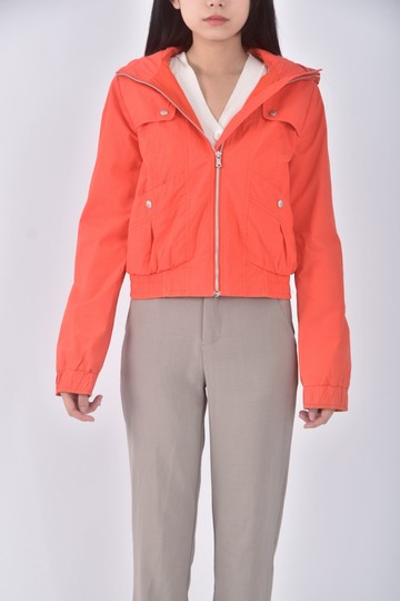 (S) topshop質感連帽橘色外套