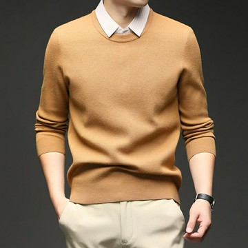 【巴黎精品】現貨+預購 頂級商務針織外套針織衫休閒秋冬大碼男裝-假兩件保暖男上衣4色a1lf44