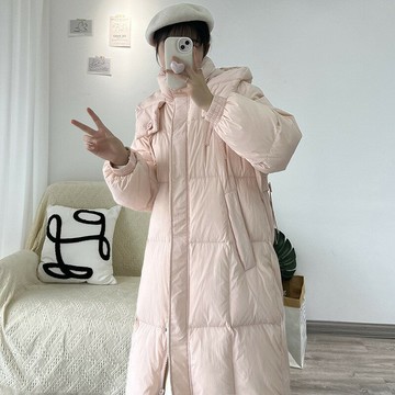 現貨+預購 真羽絨90%鴨絨羽絨外套-甜美白鴨絨長款加厚連帽保暖寬鬆過膝女夾克6色74jx18【獨家進口】【米蘭精品】