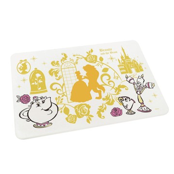 台灣製造 正版授權 迪士尼 公主系列 珪藻土吸水地墊-美女與野獸60*40*0.9cm_廠商直送