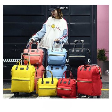 新品手提拉桿包雙肩背萬向輪牛津布女學生旅行子母包行李登機箱潮