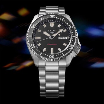 SEIKO 精工 5 Sports SKX 廣告款經典復刻機械錶/黑/42.5mm (4R36-17K0D/SRPL85K1)SK003