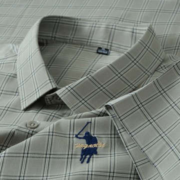 【新款熱賣】竹纖維襯衫男裝竹纖維格子襯衫夏季開衫抗皺休閑爸爸裝商務百搭男