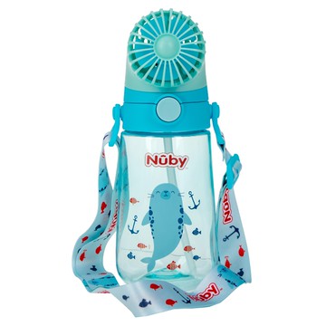 Nuby 風扇涼涼晶透杯  560ml  1個  藍色
