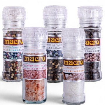 *貪吃熊* macro 天然彩虹胡椒粒 調味研磨罐 胡椒粒 研磨罐 胡椒 調味品 玫瑰鹽 海鹽