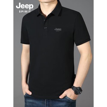 吉普短袖polo衫男2025夏季新款高端商務半袖男士翻領T恤寬松上衣