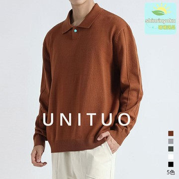 【輕奢百搭】男士Polo針織衫 毛衣 針織衫 海鷗領 翻領單扣 秋冬內搭 老錢風通勤 商務休閒必備