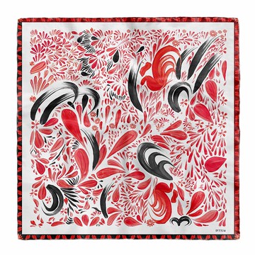 白雞碗圖案圍巾