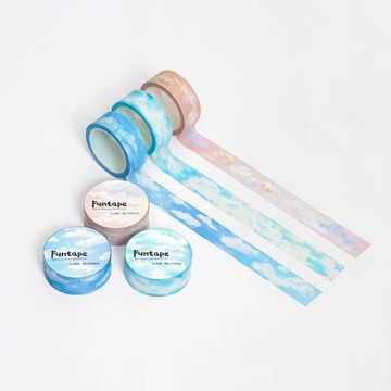 知音JEAN Funtape 15W裝飾紙膠帶-蔚藍天空/晴空雲瀑/雲霞飄浮