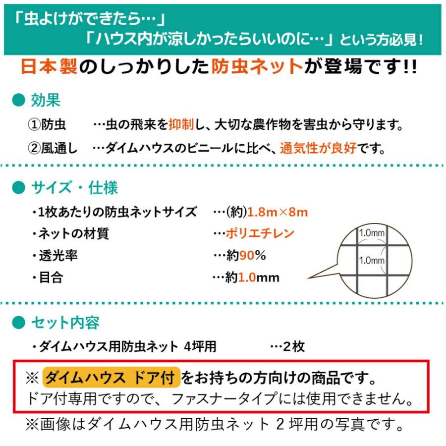 daim ダイムハウス用防虫ネット 4坪用 ネット 4坪 ダイムハウス ビニールハウス 張替え 防虫 虫除け 風通し 通気性 虫 虫よけ 抑制 野菜 付け替え