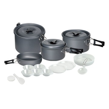 CAMPING ACE 野樂 5-6人硬質氧化壺鍋 15件組 ARC-1556  鋁色  1組