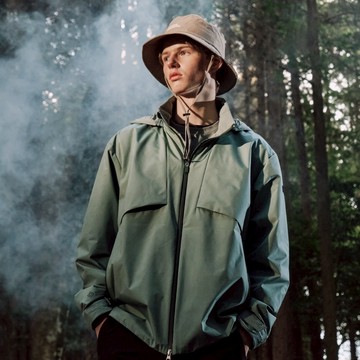 男女同款 ATLAS WINDSTOPPER BY GORE-TEX LABS 2L 雙層連帽外套 - 卡其綠色
