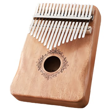 卡林巴琴 拇指琴17音-深木色（蝶戀花）護手升級完整禮盒全套  18 x 11 x 13cm  1組