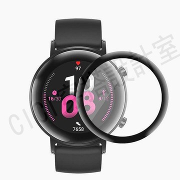 2片裝 華為gt2 42mm 手錶膜 huawei GT 2 手錶保護膜 高清 全透 曲面覆蓋 貼膜【亞德機械五金家居】