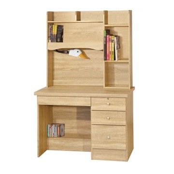 文創集 喜鵲3.5尺四抽書桌組合(附可調護眼燈)-105x55x165cm免組