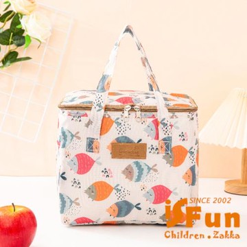 【iSFun】繽紛印花 大容量方型手提保冷保溫便當包/款式可選