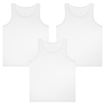 BASE ALPHA ESSENTIALS 女童100%純棉日常背心 3件組  75  白色