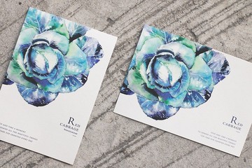 紫色甘藍 蔬菜水彩明信片 (2入)卡片/禮物/postcard