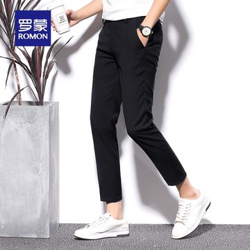羅蒙褲子男生2025新款九分小西褲男士春夏直筒休閑西裝長褲高級感