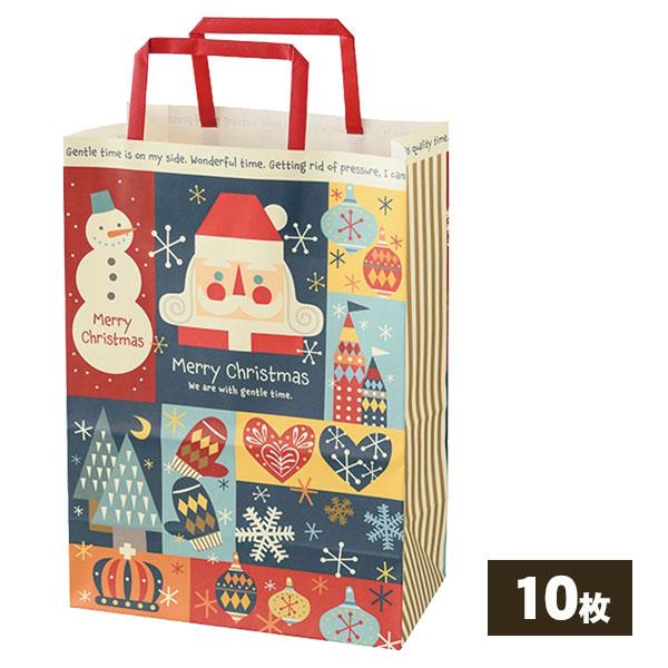 クリスマス 子供 景品 クリスマス北欧ペーパーバッグ Ｍ 10枚1セット ラッピング 包装 プレゼント