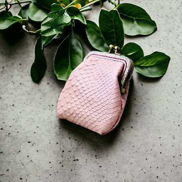 小巧口金零錢包 - 鱷魚紋櫻花粉 (母親節 情人節 生日)