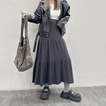 蛋糕針織長裙-深灰【KT21966】
