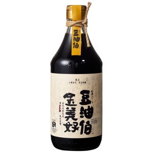 豆油伯金美好無添加糖醬油500mL (純黑豆醬油)