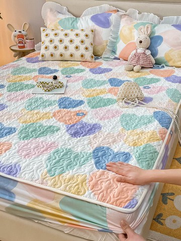 純棉夾棉床笠單件100全棉床墊全包保護套加厚床套罩席夢思防塵罩