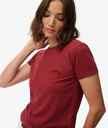 Superdry Women's Essential Logo Fitted T-shirt Red Size: 10
