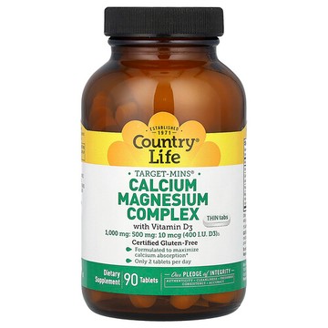 Country Life, Target-Mins® 鈣鎂混合維生素 D 營養片，90 片