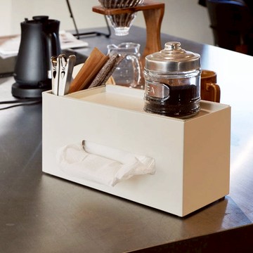 多功能鋼製雙抽兩用面紙盒-2色可選 極簡白