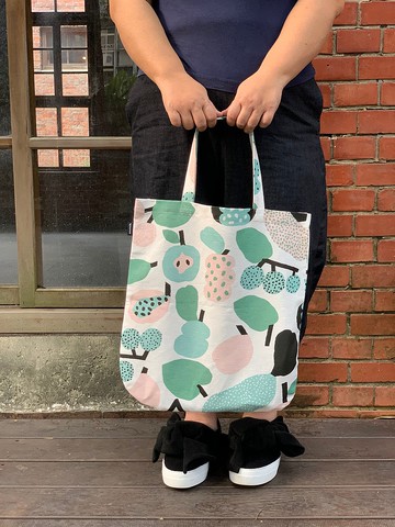 棉麻布包 (薄荷綠果香樂園)