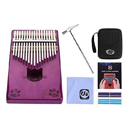 Kalimba, thumb piano Portable 17-key Kalimba Thumb Piano Mbira Maple Wood with Carry Bag Tuning Hammer Cleaning Cloth Stickers Musical Inst