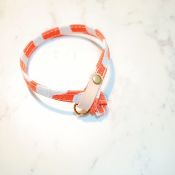 貓 項圈 橘色 餘波漫步 植楺皮 附鈴鐺 可加購吊牌