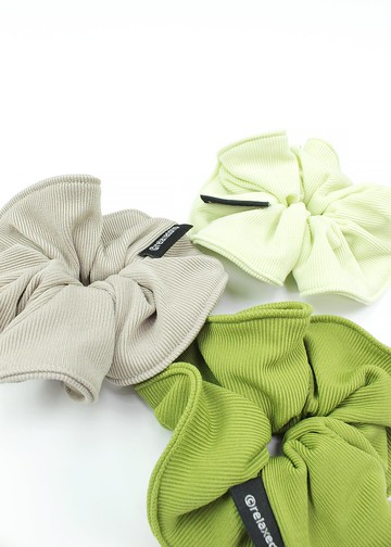 涼爽針織髮束 - 杏灰/開心果綠/酪梨綠