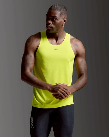 2XU Light Speed Tech Singlet 男士 輕盈奔馳快乾運動背心｜檸檬綠