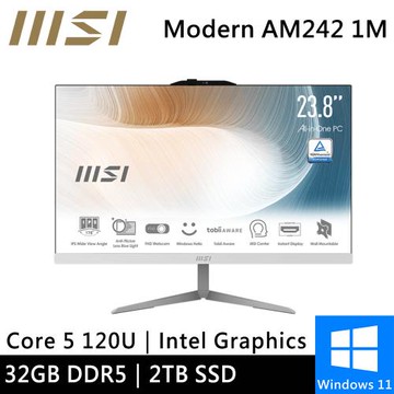 微星 Modern AM242 1M-1059TW-SP6 24型 白(Intel Core 5 120U/32G DDR5/2TB PCIE)特仕機