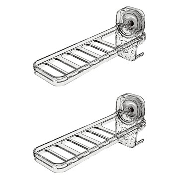 小麥購物 G850 吸盤折疊衣架 2個  透明白  24 x 7.3 x 11.3cm