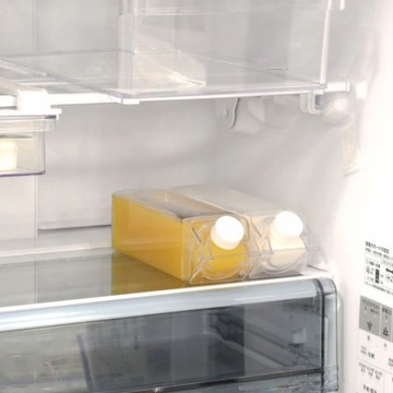 日本製 牛奶罐造型方形冷水壺 1000ml 透明款 | 冷水壺 冷泡茶 夏日必備 橫放直立兩用 冷泡茶冰水首