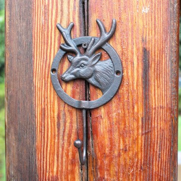 美式創意動物鹿頭裝飾掛鉤墻面壁掛玄關收納復古鑰匙架個性衣帽鉤