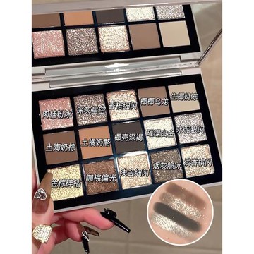 2025新款多色系綜合眼影盤歐美水泥復古啞光珠光大地爆閃小眾品牌