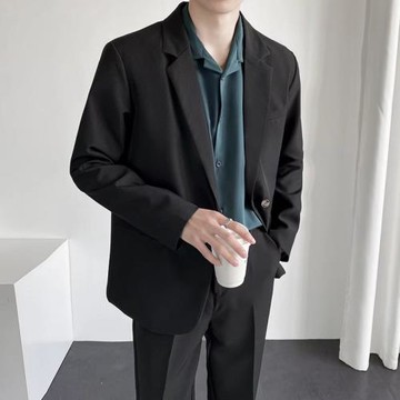 韓版ins青年春秋商務休閑西裝外套英倫帥氣單西潮流男士短款西服