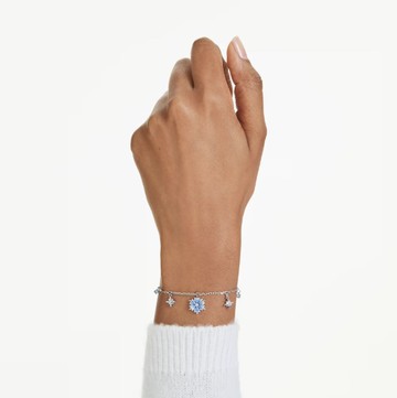 【Swarovski 施華洛世奇】 Magic 手鏈 (雪花 藍色 鍍白金色 )(5734244)