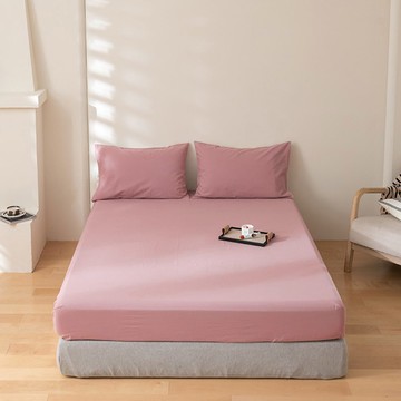 防水吸濕排汗床包式保潔墊+枕套三件組  100%完全防水 MIT台灣製 Advanta 科技薄膜  單人  豆沙粉  1組