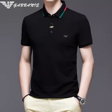 正品意大利純棉短袖T恤男士夏季新款中青年休閑潮流絲光棉polo衫