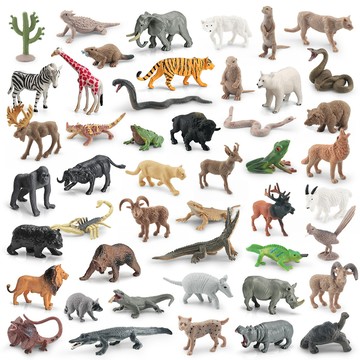 🌈「動物世界」仿真野生動物模型美洲獅北美野牛眼鏡蛇樹蛙象龜大象猩猩擺件